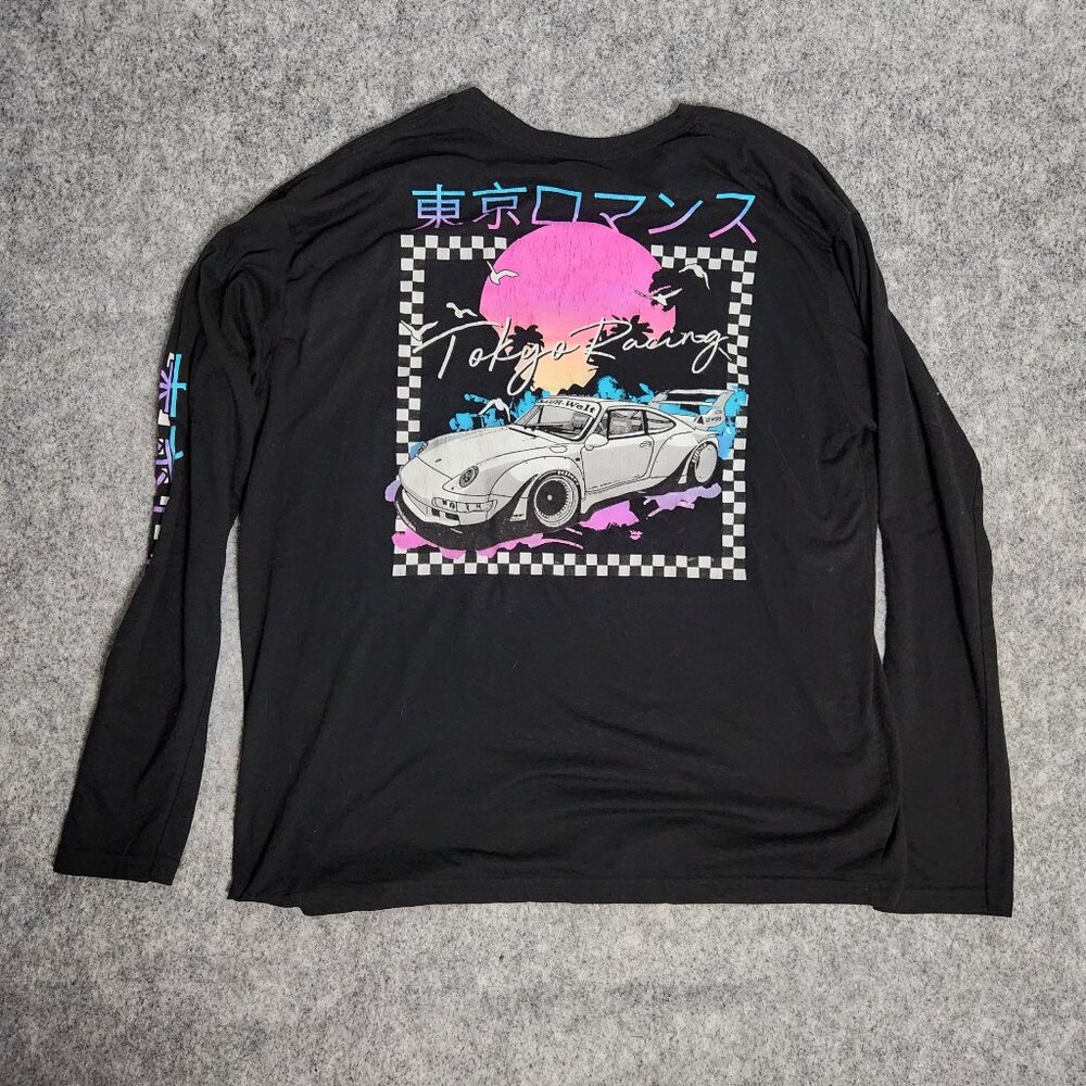 Fresh Laundry Tokyo Racing‎ Shirt Men XL Graphic Print Synthwave Vaporwave Japan